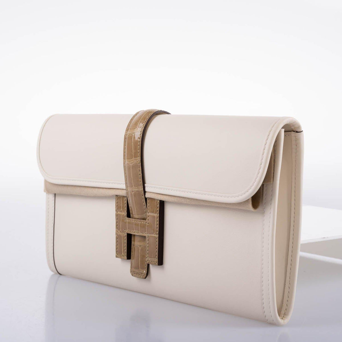 Hermes Jige Elan 29 Touch Nata Beige Swift Leather & Sable Alligator Hermes