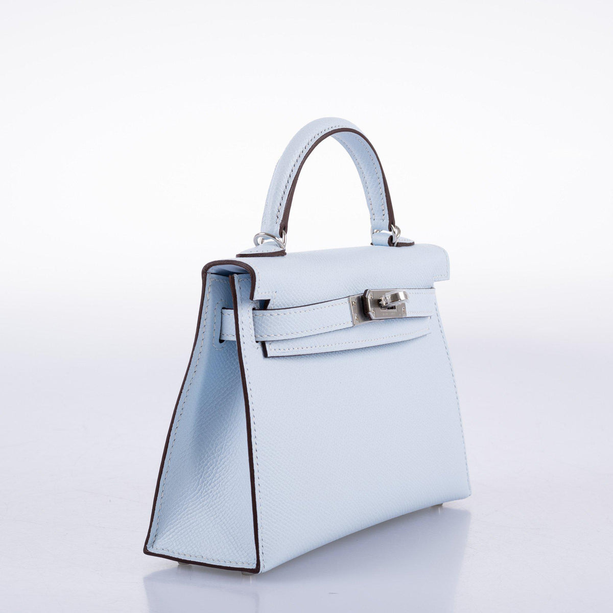Hermes Kelly 20 Mini II Bleu Brume Hydra Epsom Palladium Hardware Hermes