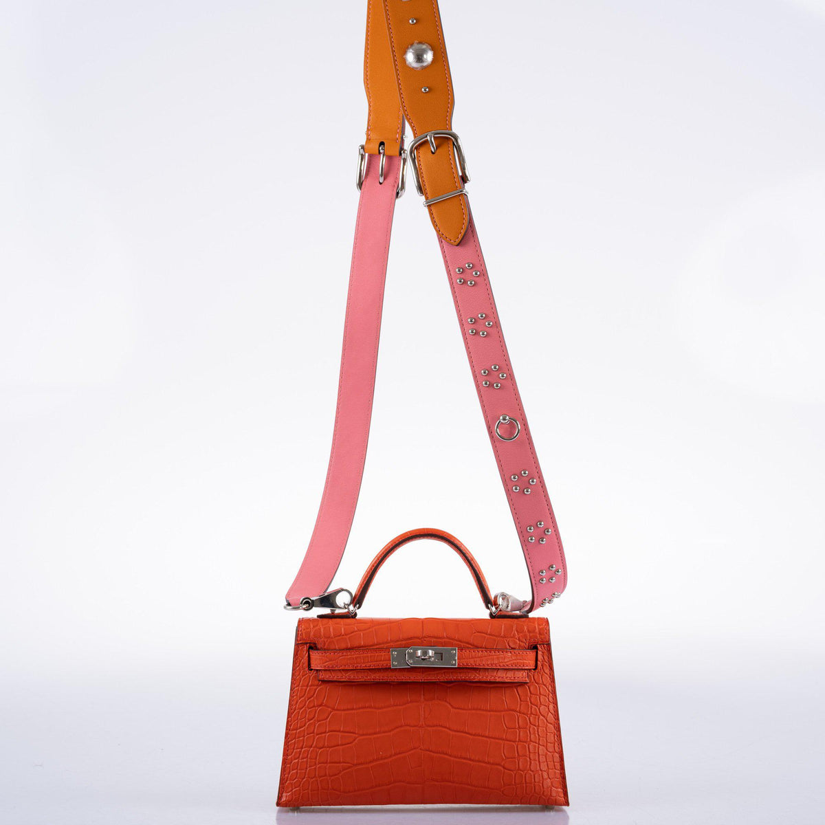 Hermes Kelly 20 Mini II Poppy Matte Alligator Palladium Hardware Hermes