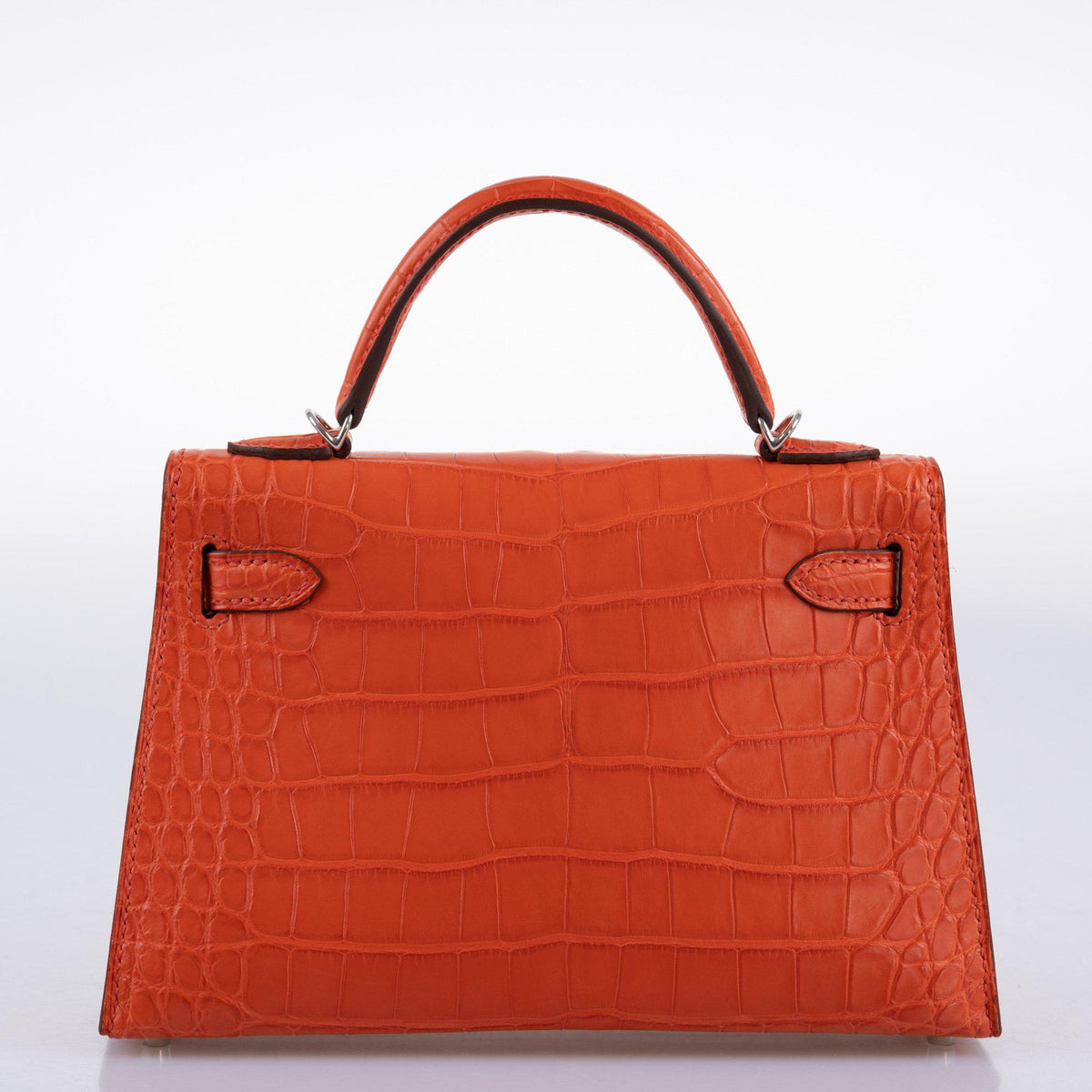 Hermes Kelly 20 Mini II Poppy Matte Alligator Palladium Hardware Hermes