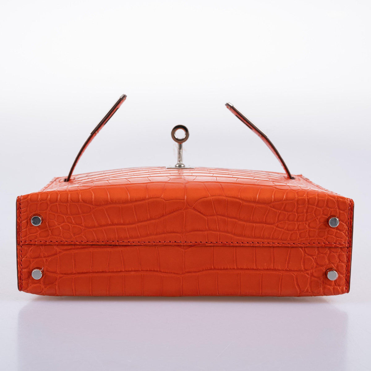 Hermes Kelly 20 Mini II Poppy Matte Alligator Palladium Hardware Hermes