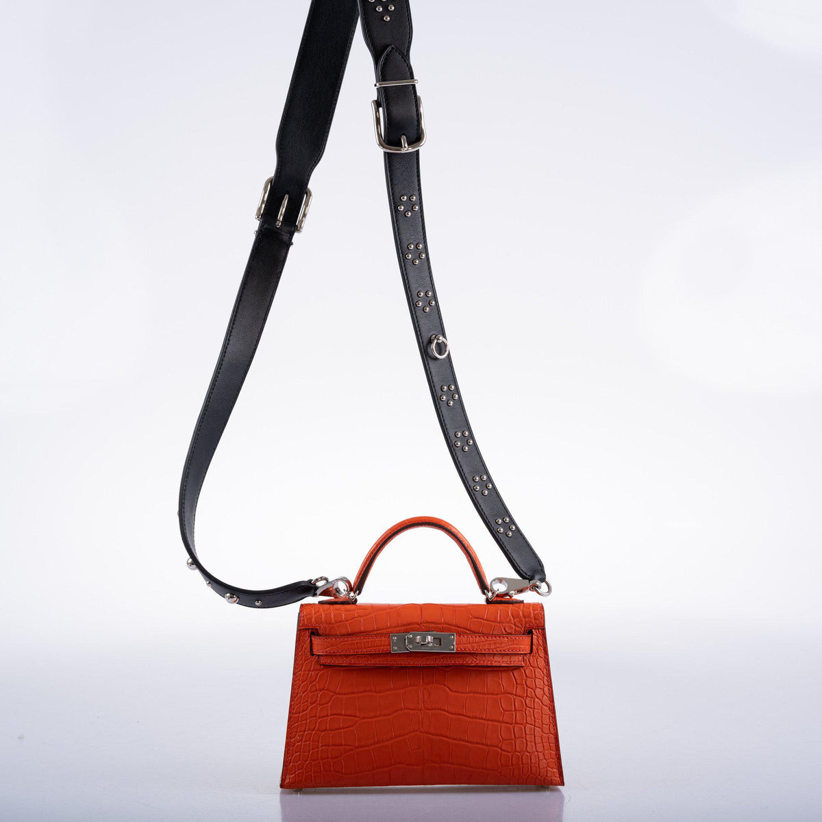 Hermes Kelly 20 Mini II Poppy Matte Alligator Palladium Hardware Hermes