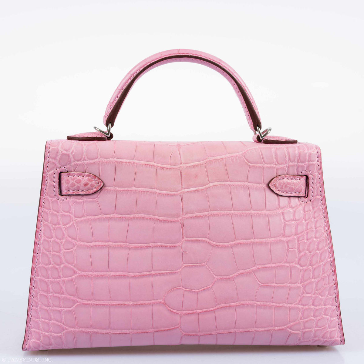 Hermes Kelly 20 Mini II Sellier 5P Bubblegum Matte Pink Alligator Palladium Hardware Hermes