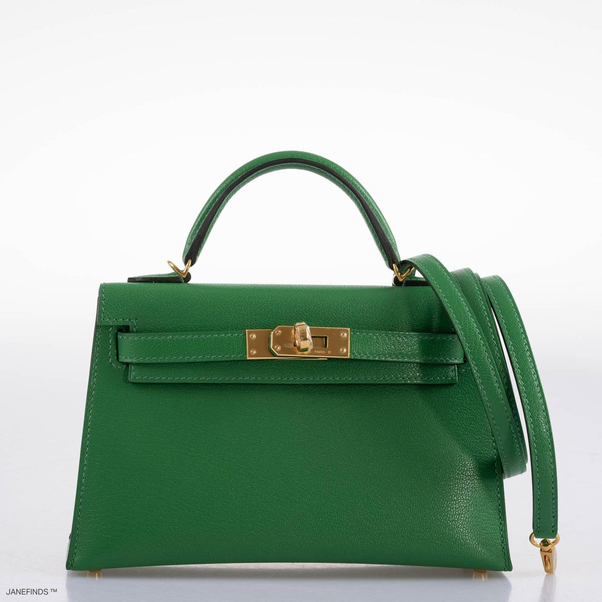 Hermes Kelly 20 Mini II Sellier Bambou Chevre with Gold Hardware Hermes