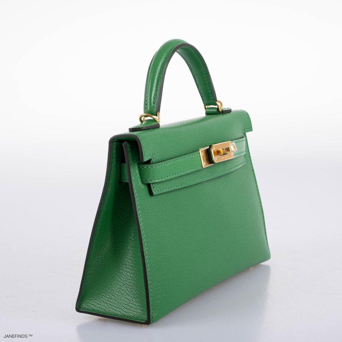 Hermes Kelly 20 Mini II Sellier Bambou Chevre with Gold Hardware Hermes