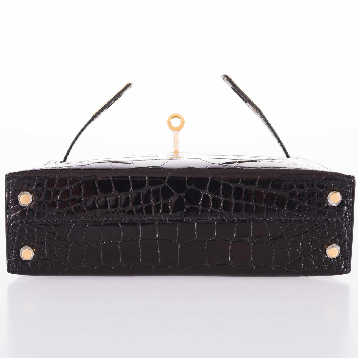 Hermes Kelly 20 Mini II Sellier Black Alligator with Gold Hardware Hermes