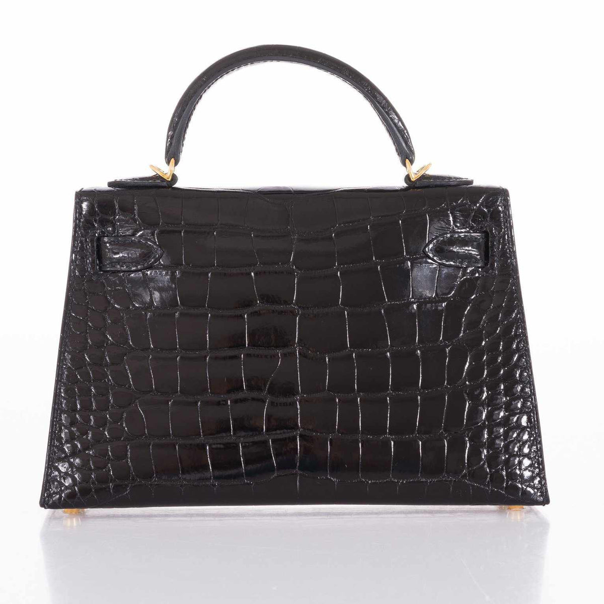 Hermes Kelly 20 Mini II Sellier Black Alligator with Gold Hardware Hermes