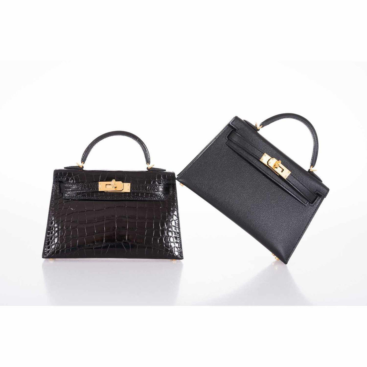 Hermes Kelly 20 Mini II Sellier Black Alligator with Gold Hardware Hermes
