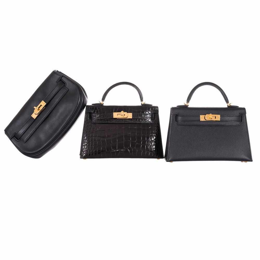 Hermes Kelly 20 Mini II Sellier Black Alligator with Gold Hardware Hermes