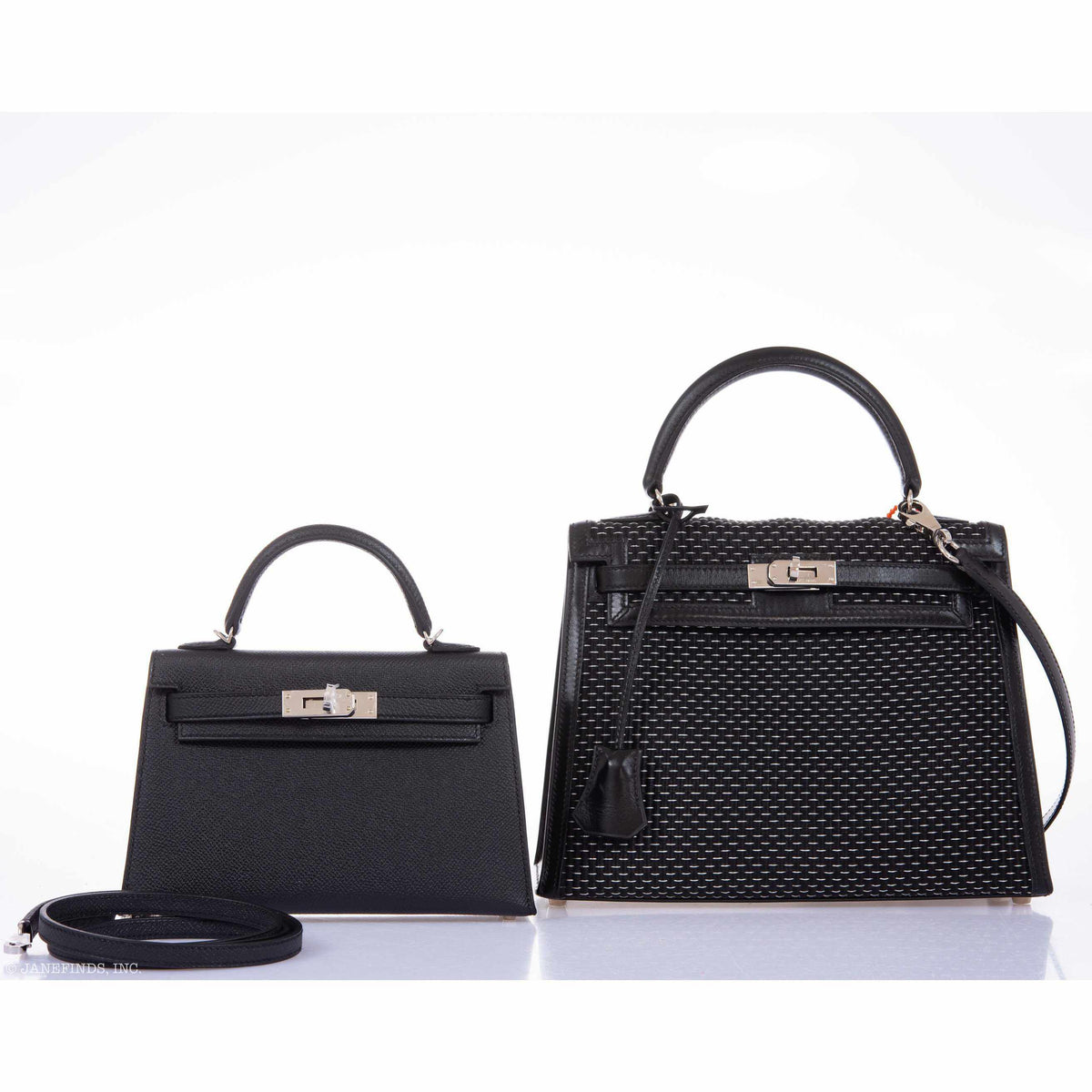 Hermes Kelly 20 Mini II Sellier Black Epsom Palladium Hardware Hermes