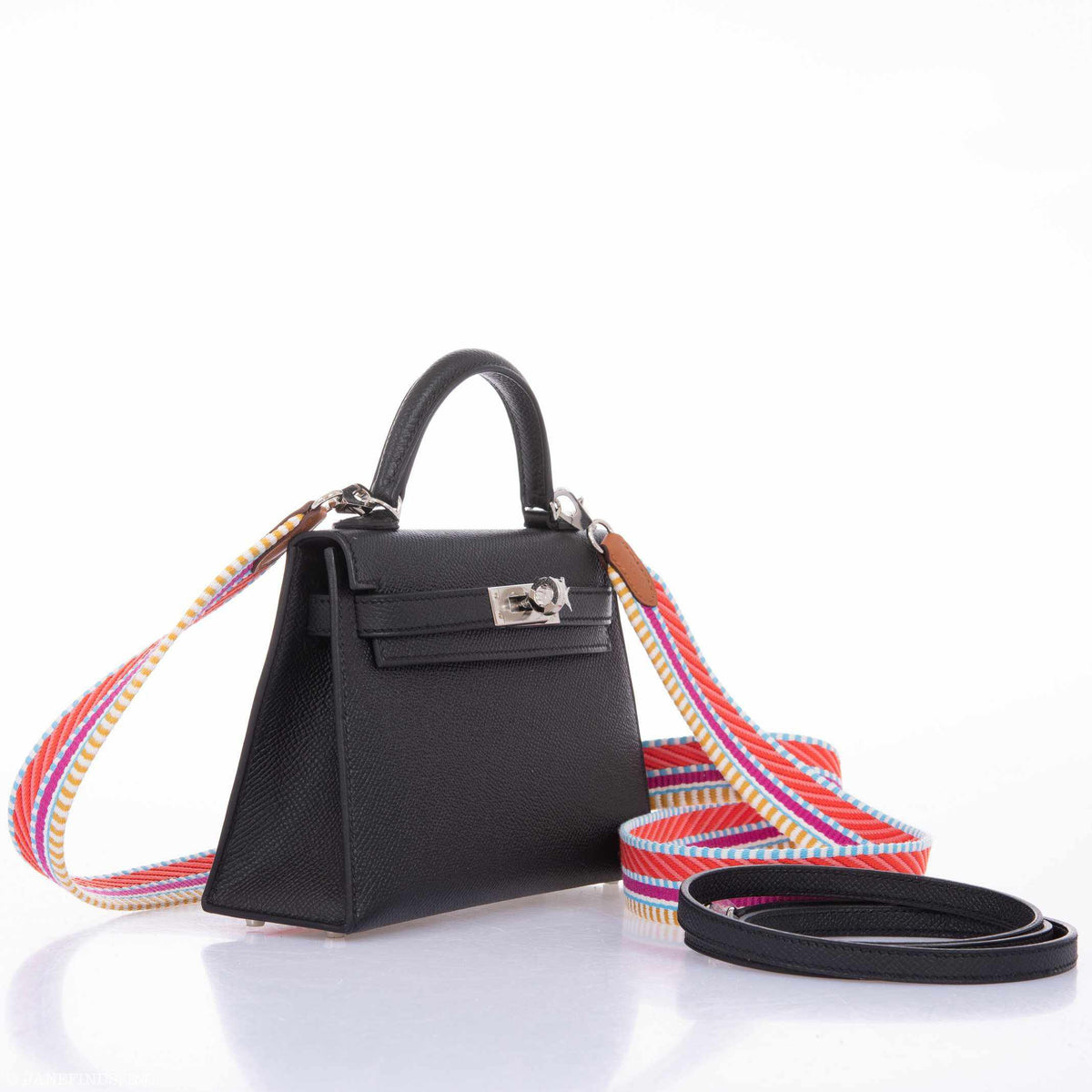 Hermes Kelly 20 Mini II Sellier Black Epsom Palladium Hardware Hermes