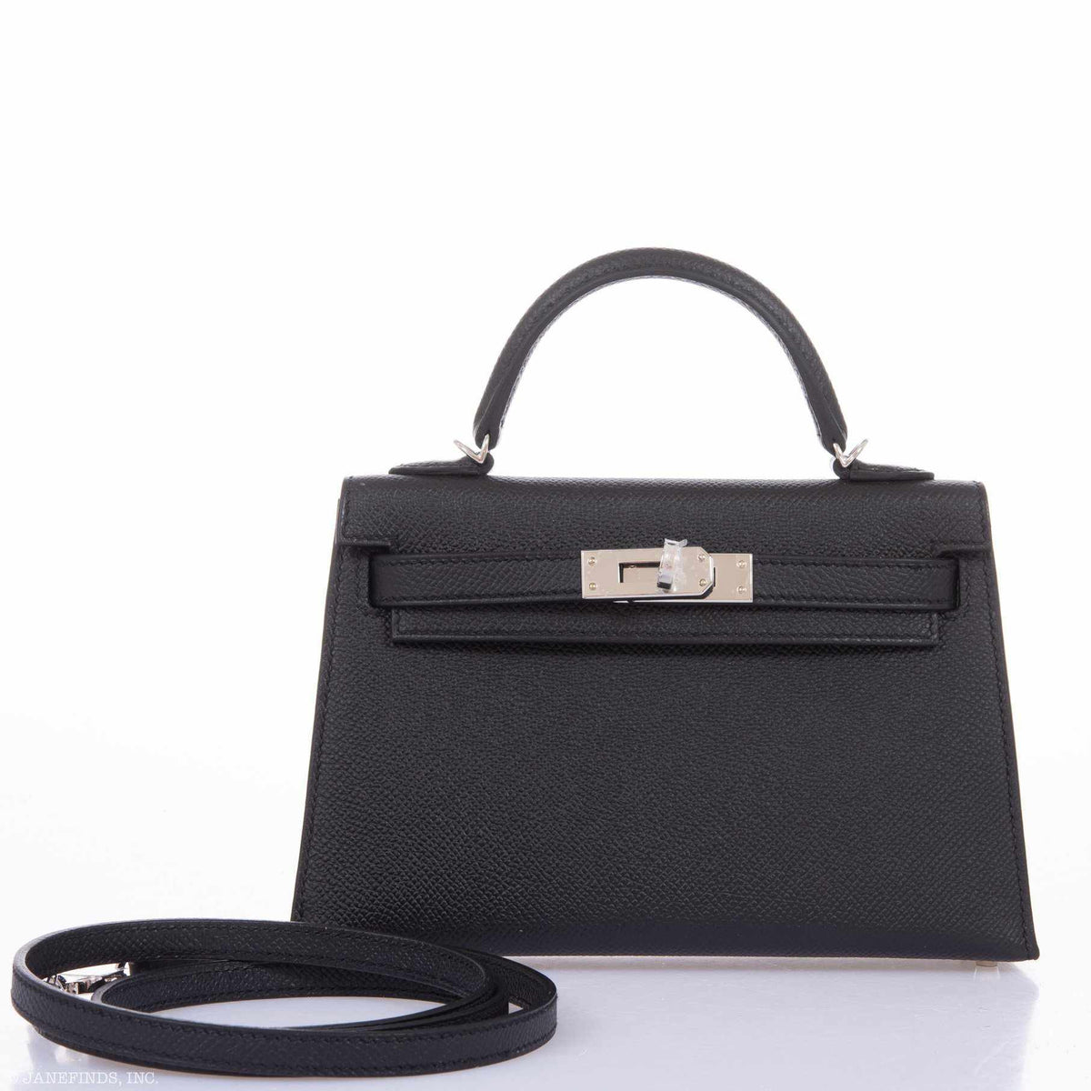 Hermes Kelly 20 Mini II Sellier Black Epsom Palladium Hardware Hermes