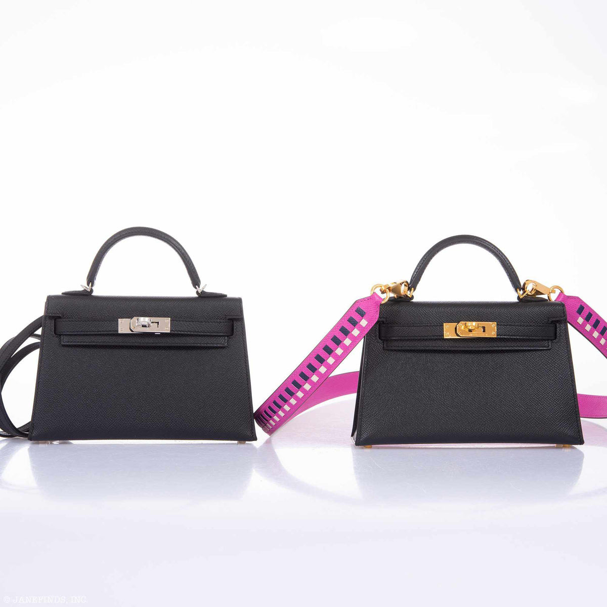 Hermes Kelly 20 Mini II Sellier Black Epsom Palladium Hardware Hermes