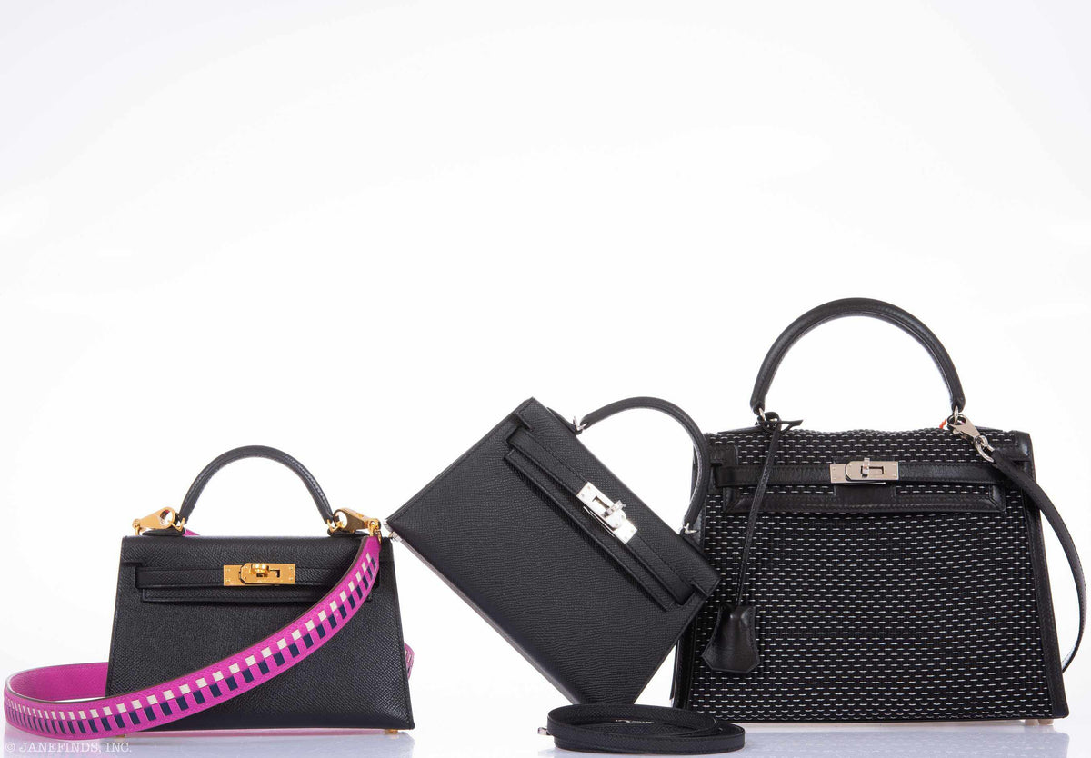 Hermes Kelly 20 Mini II Sellier Black Epsom Palladium Hardware Hermes