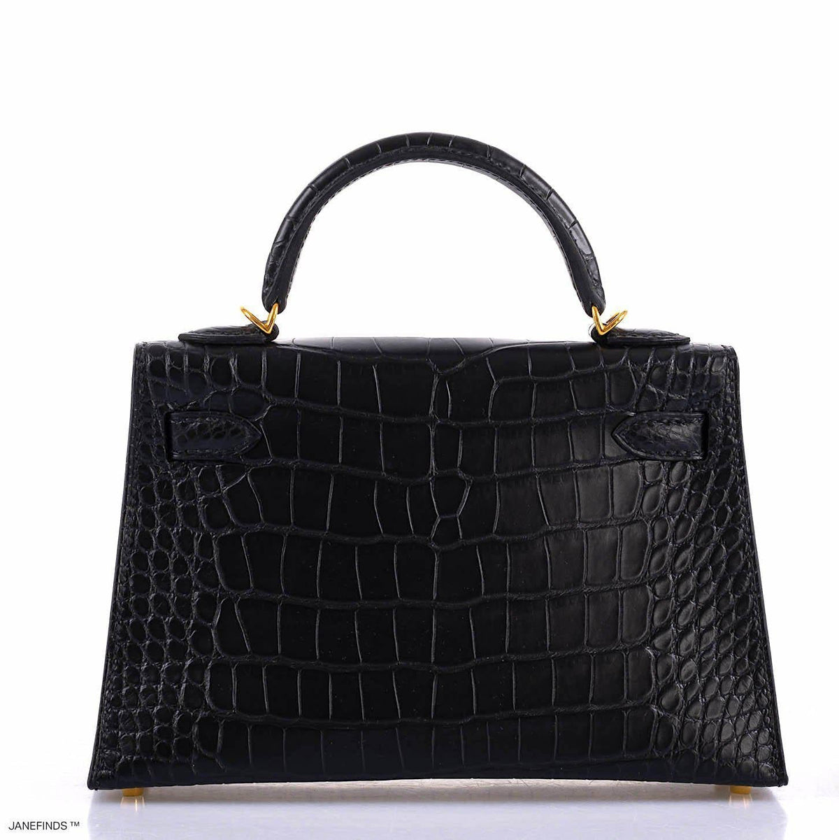Hermes Kelly 20 Mini II Sellier Black Matte Alligator Gold Hardware Hermes