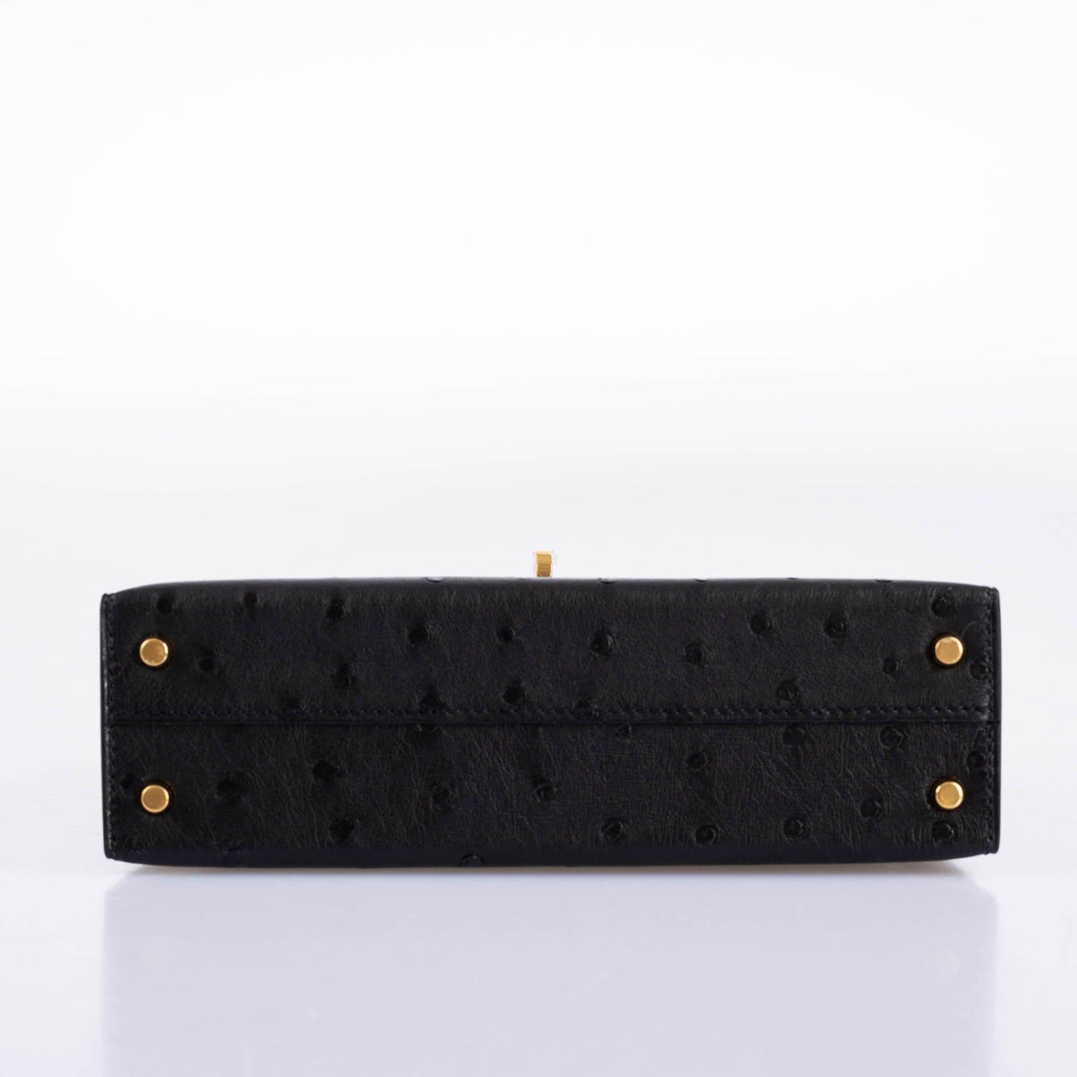 Hermes Kelly 20 Mini II Sellier Black Ostrich Gold Hardware Hermes