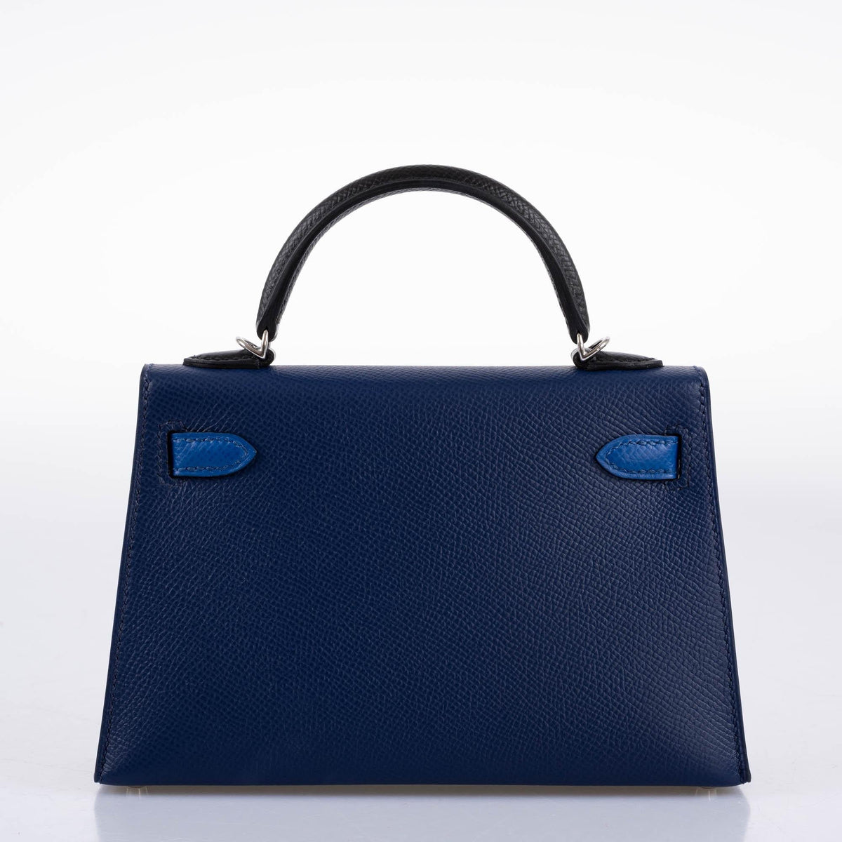 Hermes Kelly 20 Mini II Sellier Bleu Sapphire, Bleu France, Noire Epsom Palladium Hardware Hermes