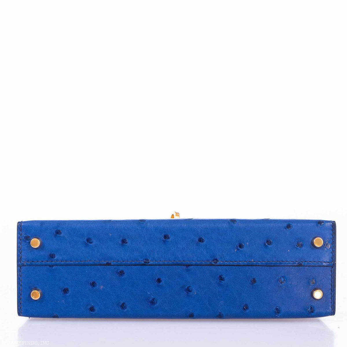 Hermes Kelly 20 Mini II Sellier Blue Sapphire Ostrich Gold Hardware Hermes