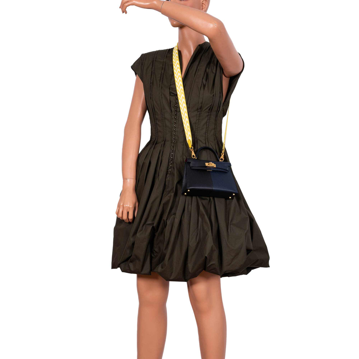 Hermes Kelly 20 Mini II Sellier "Casaque" style Black, Indigo & Rouge H Epsom with Gold Hardware Hermes