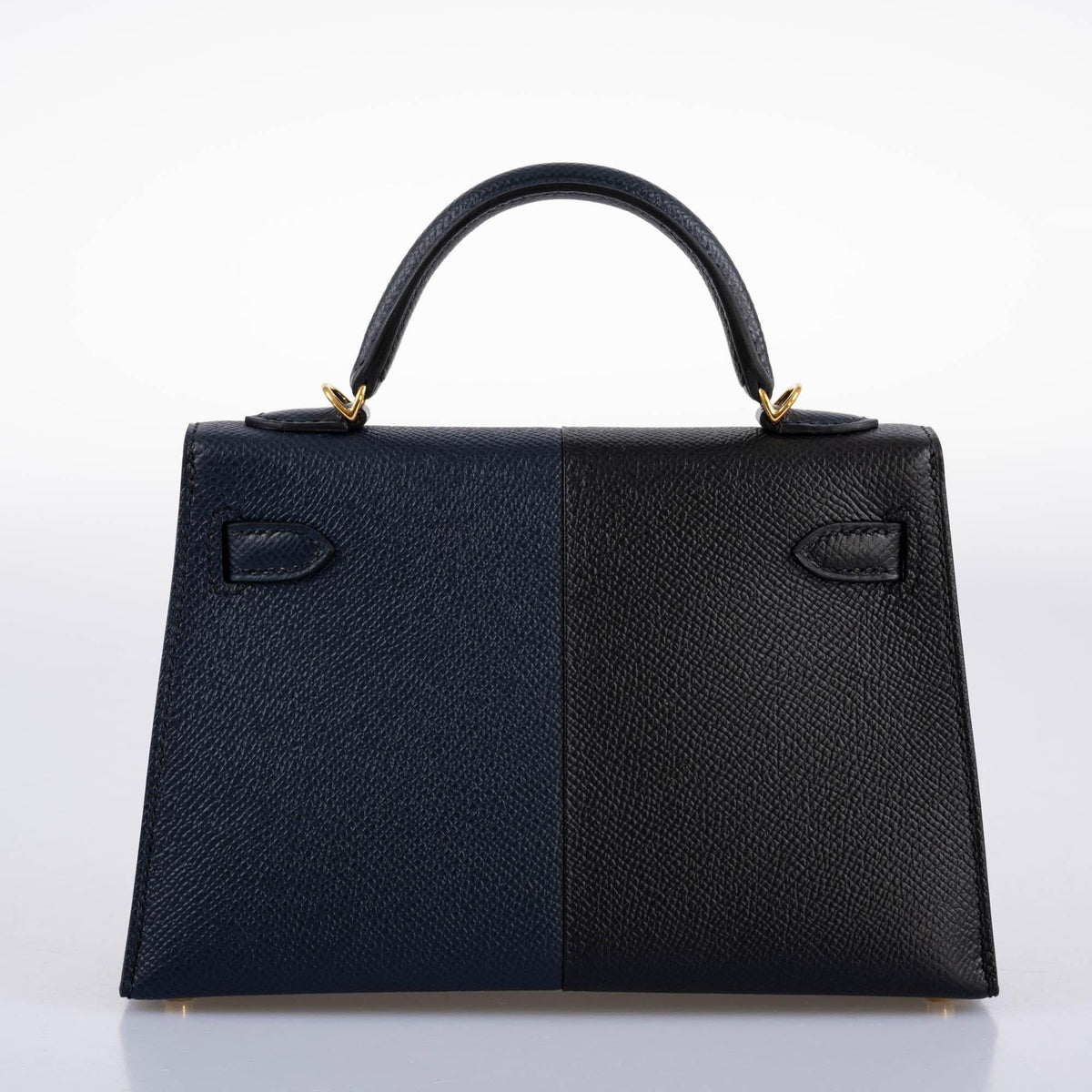 Hermes Kelly 20 Mini II Sellier "Casaque" style Black, Indigo & Rouge H Epsom with Gold Hardware Hermes