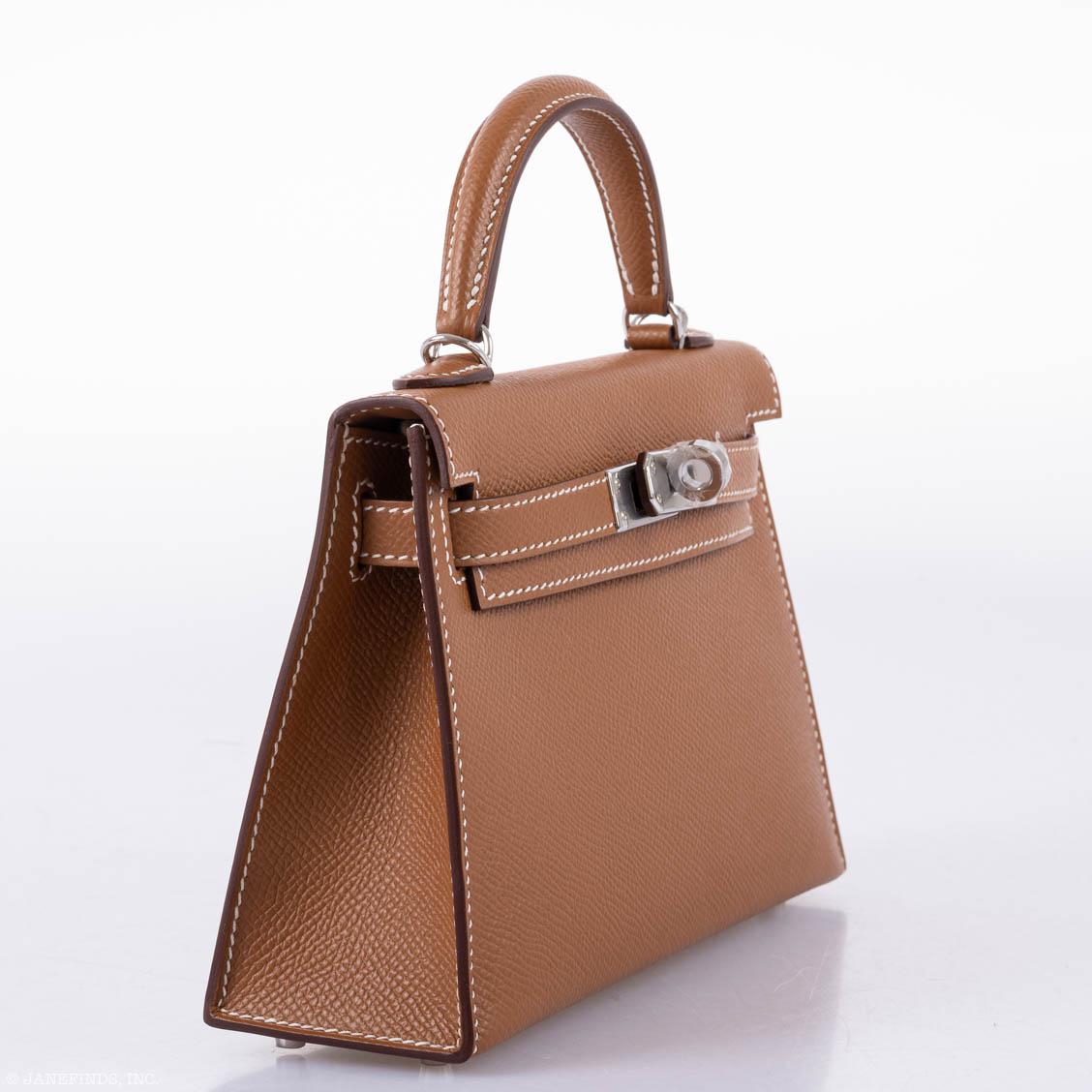 Hermes Kelly 20 Mini II Sellier Gold Epsom Leather Palladium Hardware Hermes