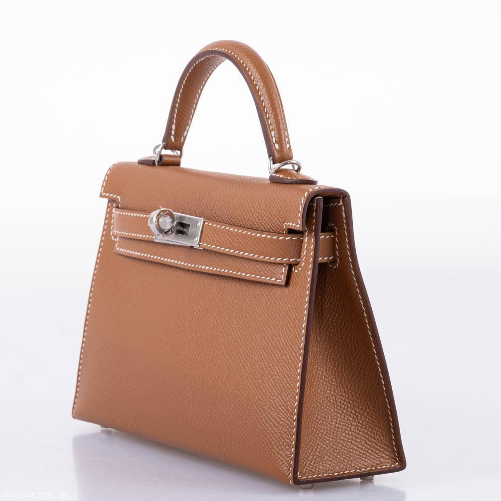 Hermes Kelly 20 Mini II Sellier Gold Epsom Leather Palladium Hardware Hermes