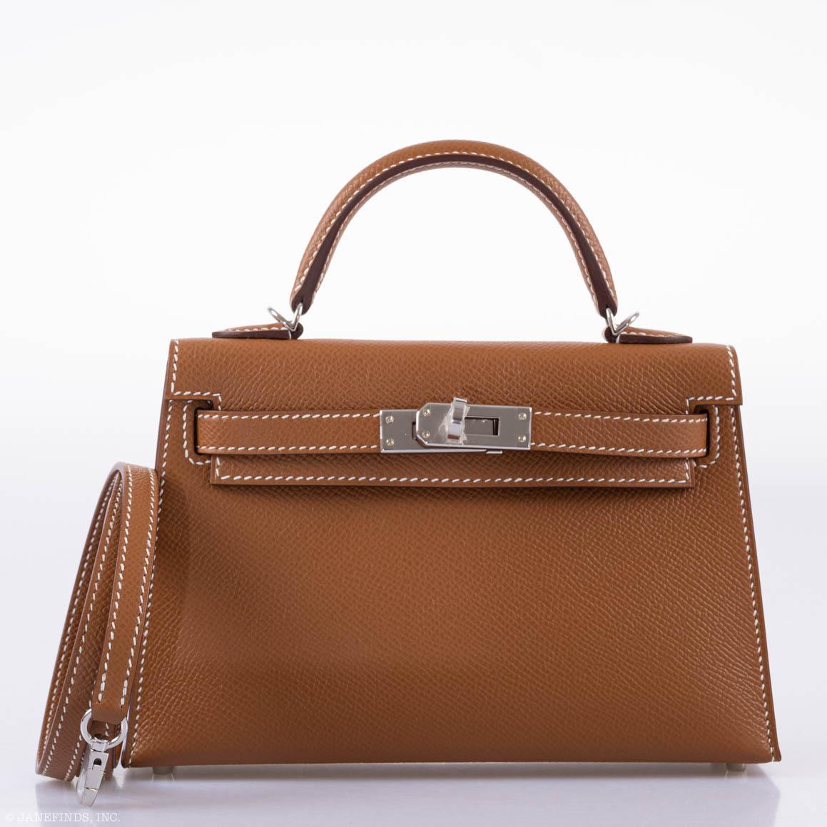 Hermes Kelly 20 Mini II Sellier Gold Epsom Leather Palladium Hardware Hermes