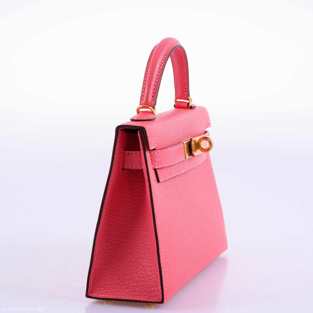 Hermes Kelly 20 Mini II Sellier Rose Lipstick Chevre leather Gold Hardware Hermes