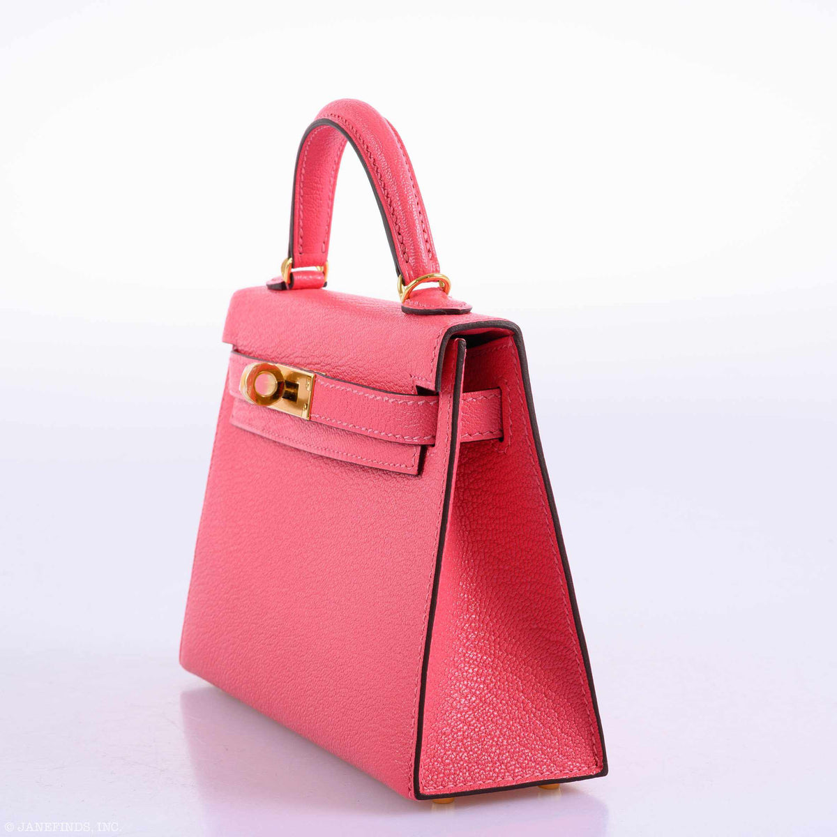 Hermes Kelly 20 Mini II Sellier Rose Lipstick Chevre leather Gold Hardware Hermes