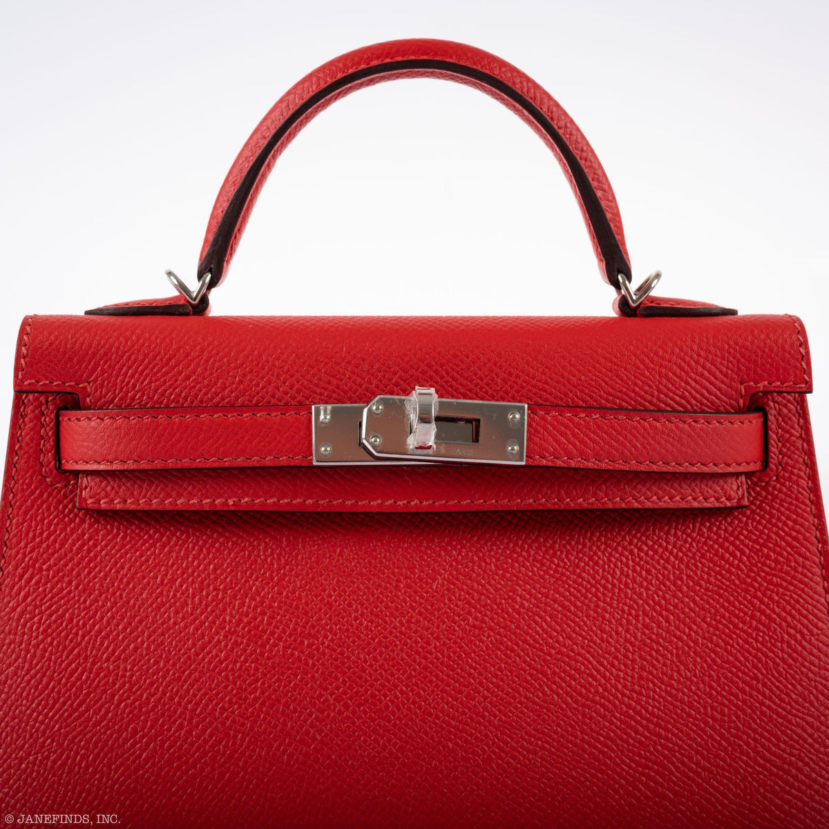 Hermes Kelly 20 Mini II Sellier Rouge Tomate Epsom Palladium Hardware Hermes