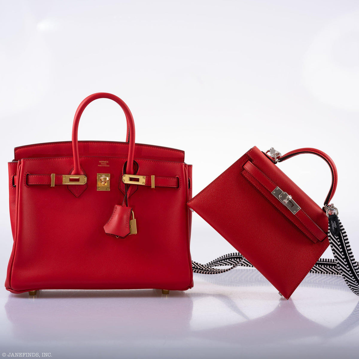 Hermes Kelly 20 Mini II Sellier Rouge Tomate Epsom Palladium Hardware Hermes