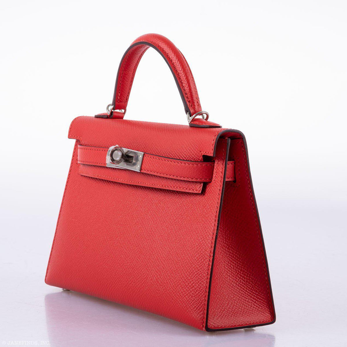 Hermes Kelly 20 Mini II Sellier Rouge Tomate Epsom Palladium Hardware Hermes