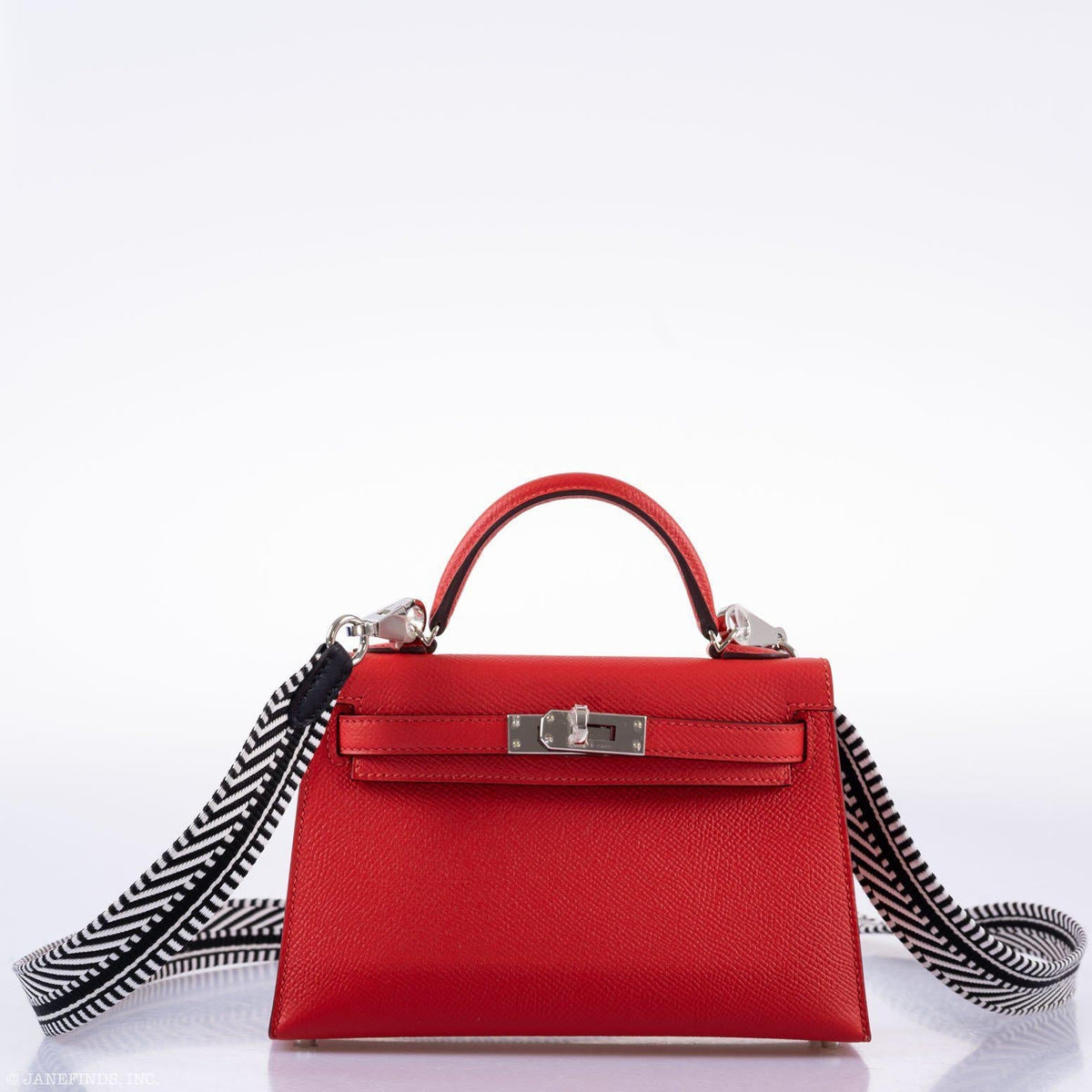 Hermes Kelly 20 Mini II Sellier Rouge Tomate Epsom Palladium Hardware Hermes