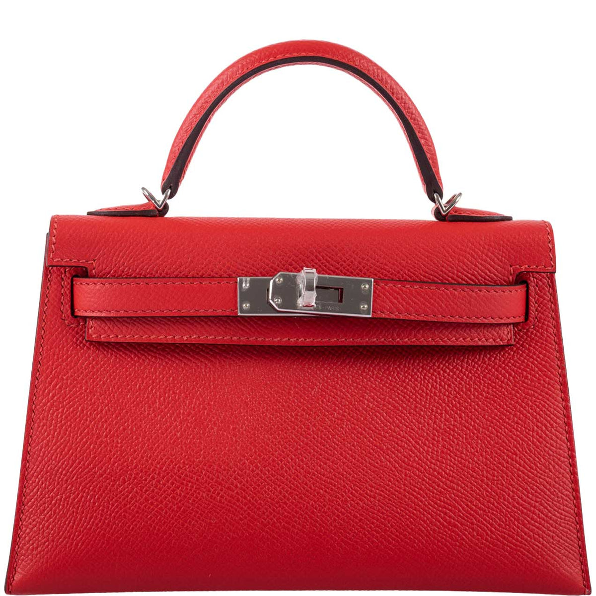 Hermes Kelly 20 Mini II Sellier Rouge Tomate Epsom Palladium Hardware Hermes