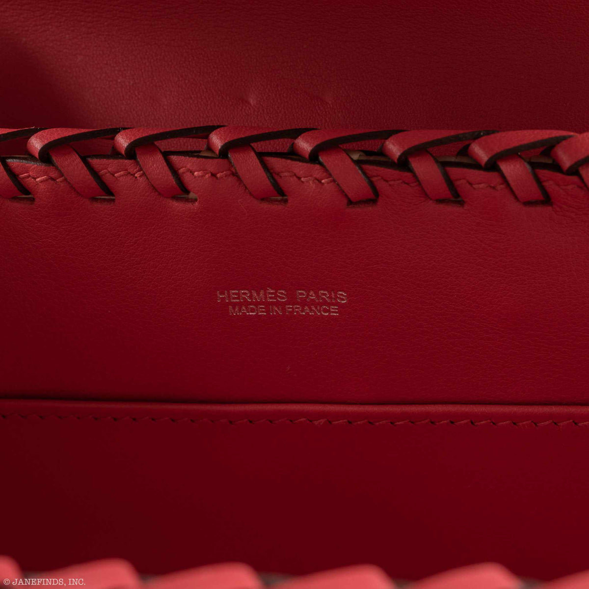 Hermes Kelly 20 Mini Picnic Rouge De Coeur, Swift & Osier Wicker Palladium Hardware Hermes