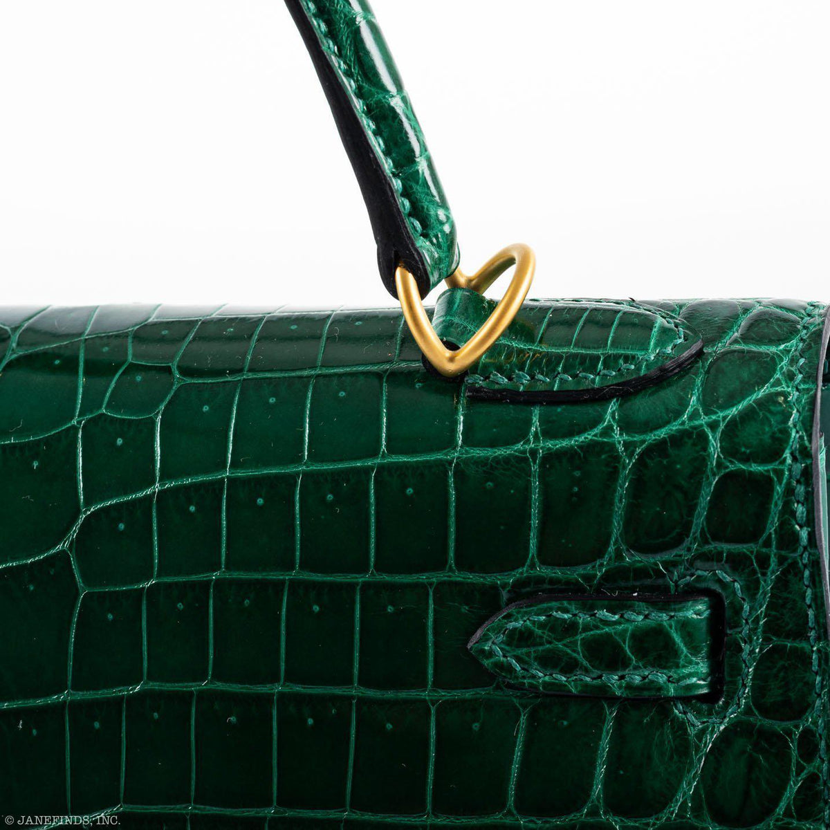 Hermes Kelly 25 HSS Sellier Emerald Nilo Crocodile & Cassis Brushed Gold Hardware Hermes