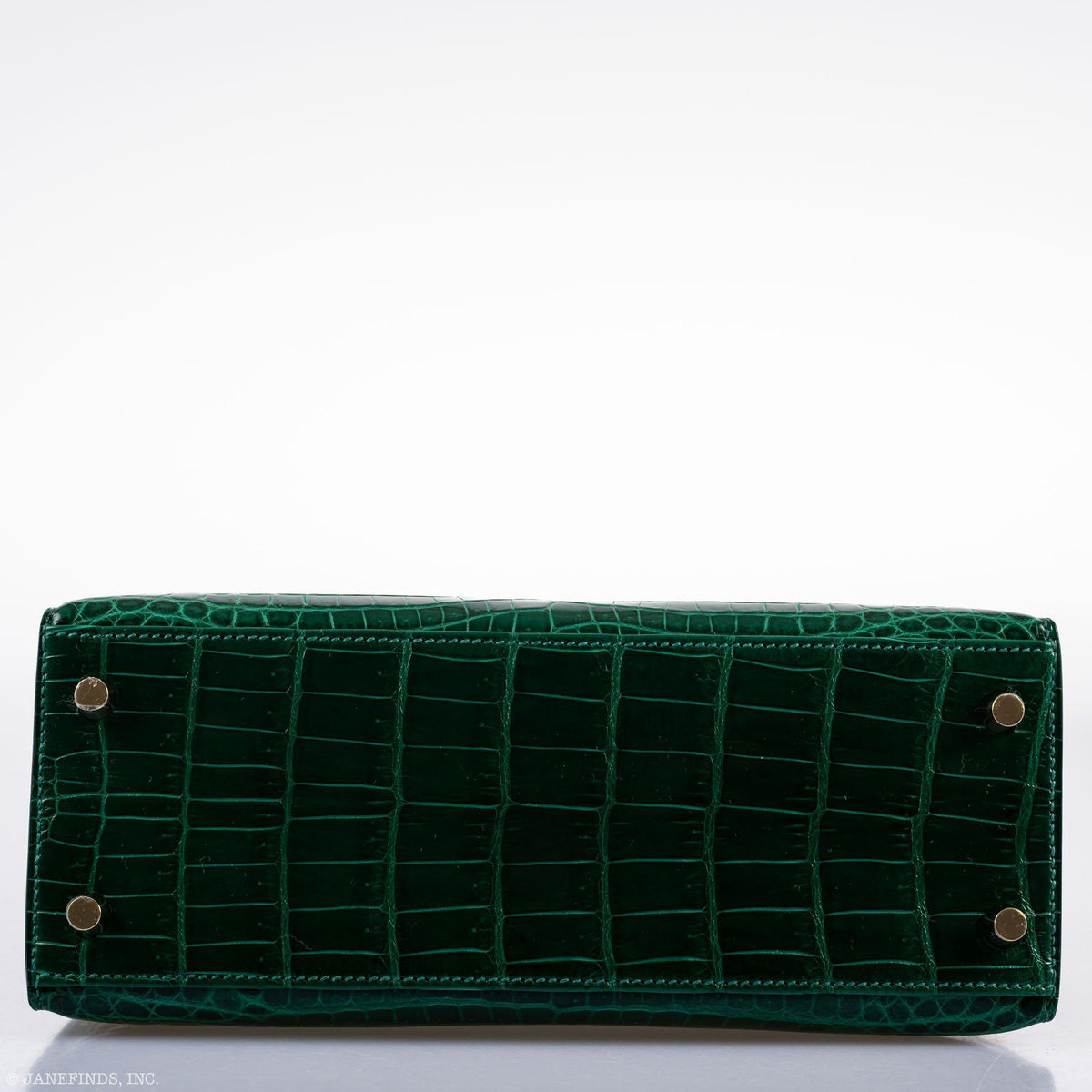 Hermes Kelly 25 HSS Sellier Emerald Nilo Crocodile & Cassis Brushed Gold Hardware Hermes