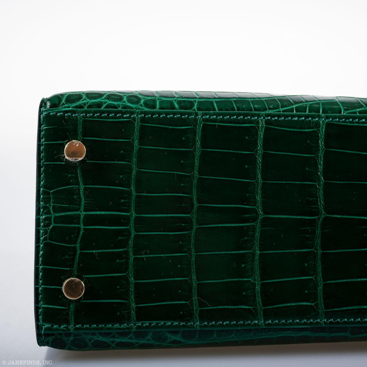 Hermes Kelly 25 HSS Sellier Emerald Nilo Crocodile & Cassis Brushed Gold Hardware Hermes