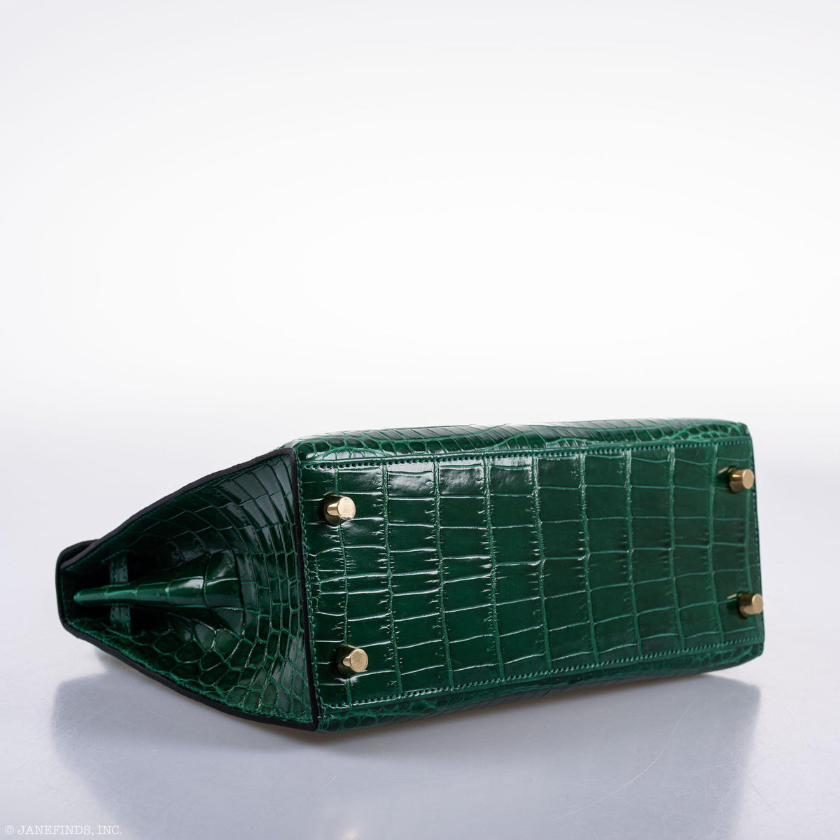 Hermes Kelly 25 HSS Sellier Emerald Nilo Crocodile & Cassis Brushed Gold Hardware Hermes