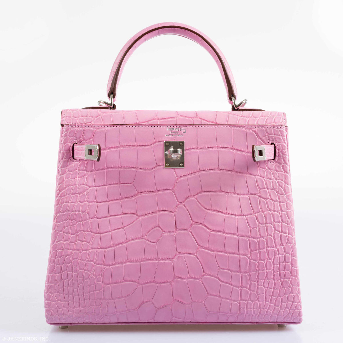 Hermes Kelly 25 Retourne 5P Bubblegum Pink Matte Alligator Palladium Hardware Hermes