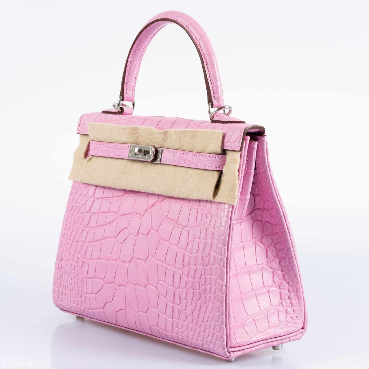 Hermes Kelly 25 Retourne 5P Bubblegum Pink Matte Alligator Palladium Hardware Hermes