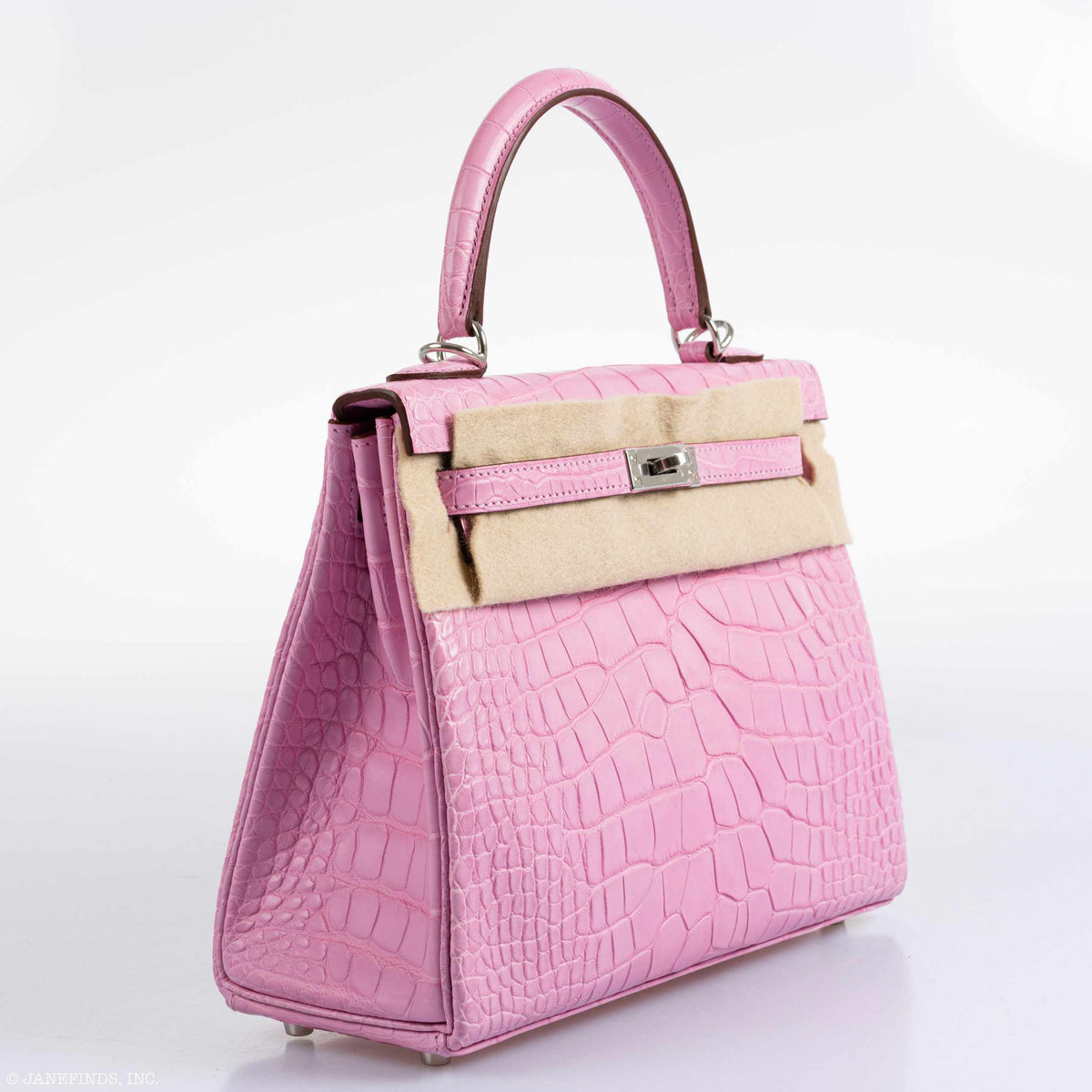 Hermes Kelly 25 Retourne 5P Bubblegum Pink Matte Alligator Palladium Hardware Hermes
