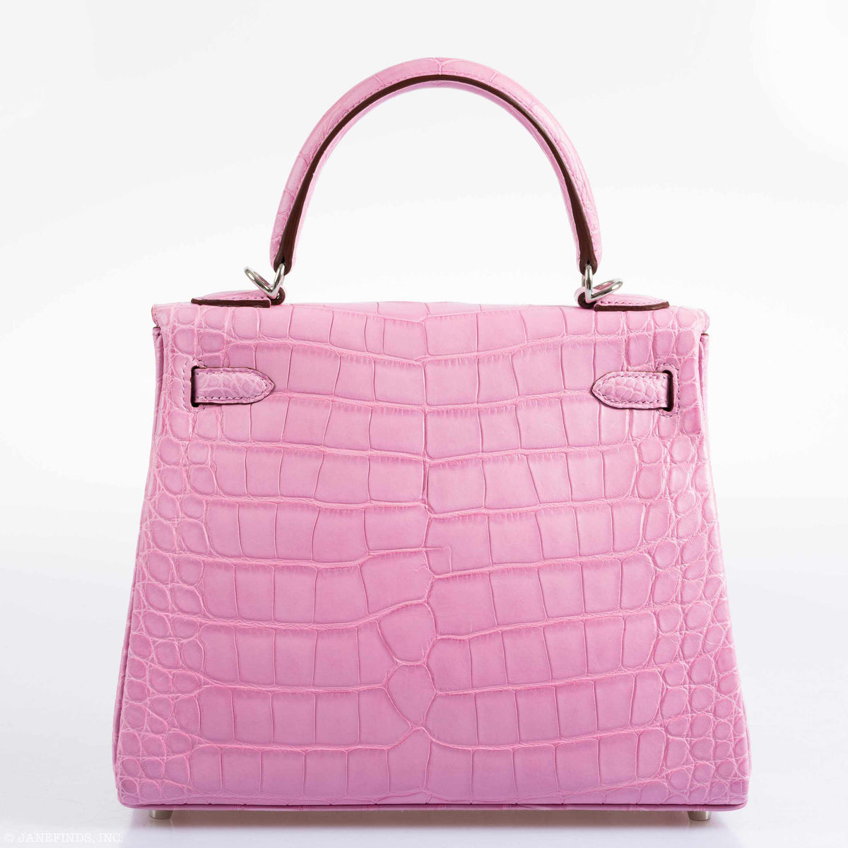 Hermes Kelly 25 Retourne 5P Bubblegum Pink Matte Alligator Palladium Hardware Hermes
