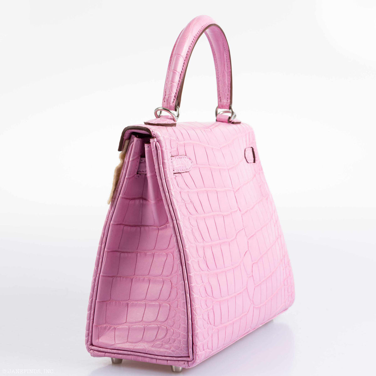 Hermes Kelly 25 Retourne 5P Bubblegum Pink Matte Alligator Palladium Hardware Hermes