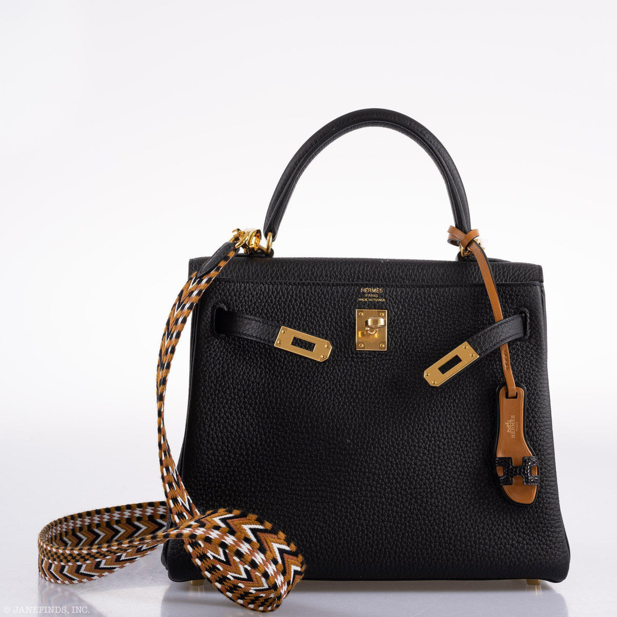 Hermes Kelly 25 Retourne Black Togo Gold Hardware Hermes