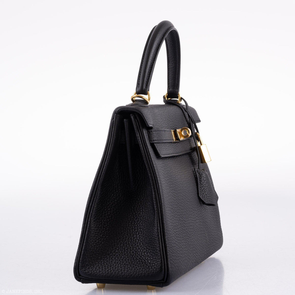 Hermes Kelly 25 Retourne Black Togo Gold Hardware Hermes