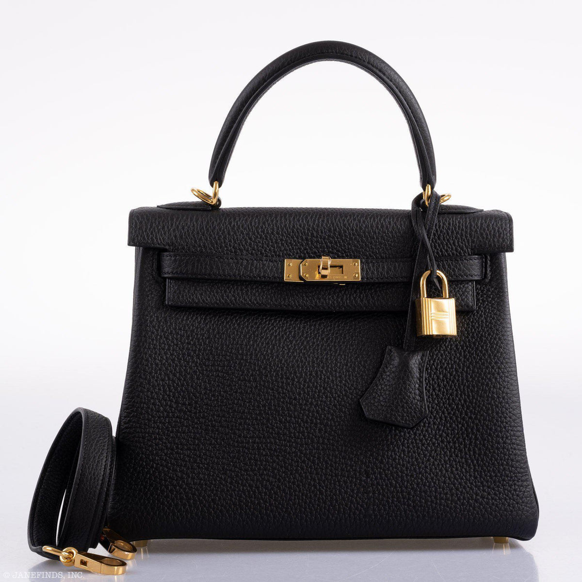Hermes Kelly 25 Retourne Black Togo Gold Hardware Hermes