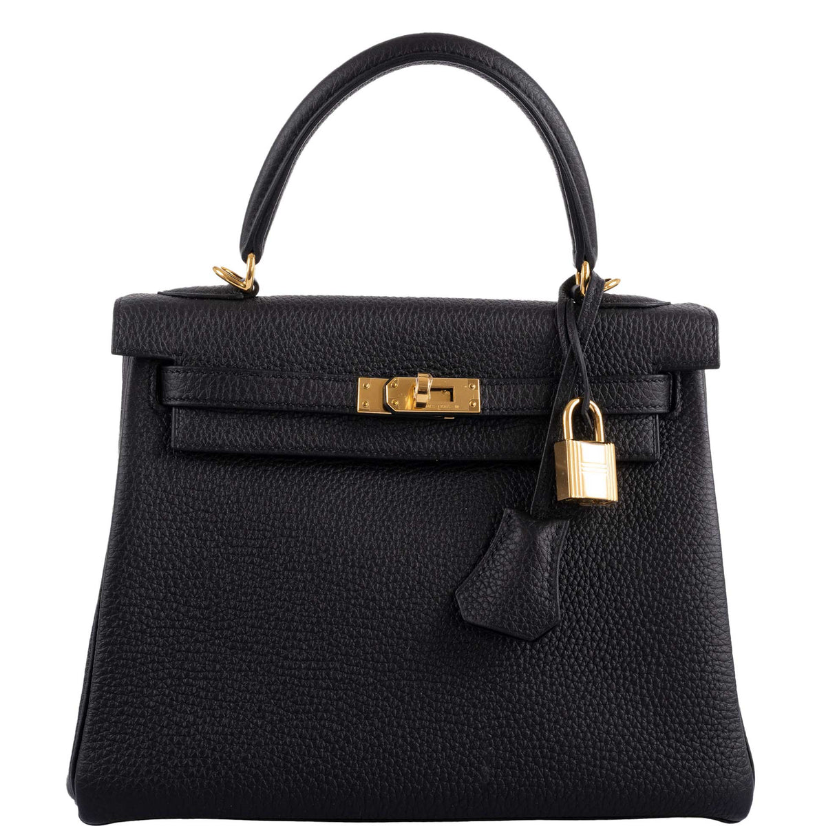 Hermes Kelly 25 Retourne Black Togo Gold Hardware Hermes