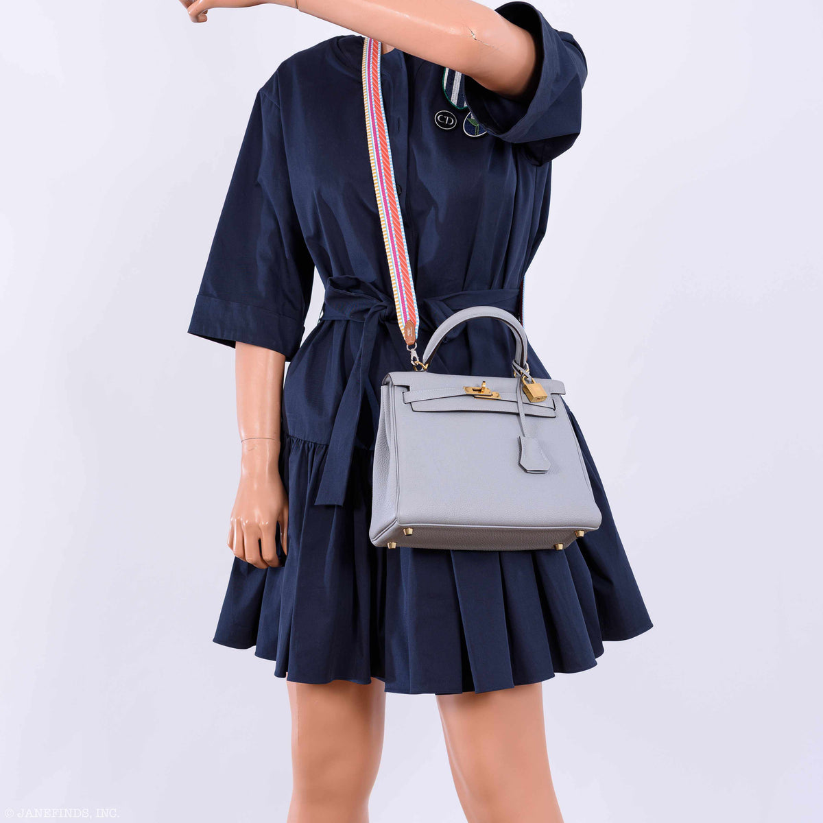 Hermes Kelly 25 Retourne Blue Glacier Togo Gold Hardware Hermes