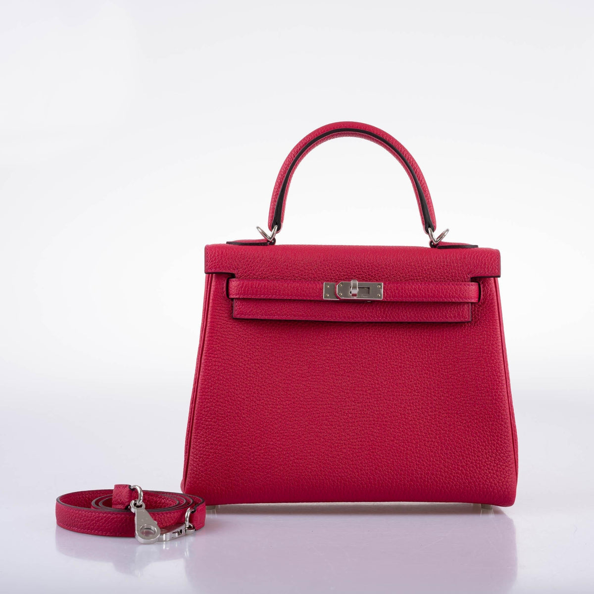 Hermes Kelly 25 Retourne Framboise Togo Palladium Hardware Hermes